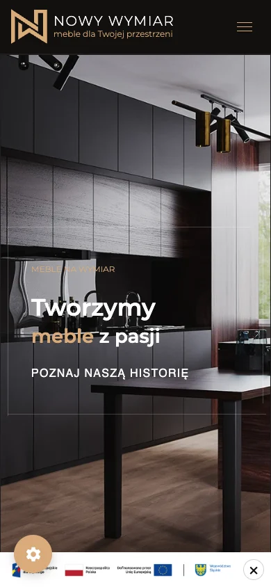 Nowy Wymiar — strona w widoku mobilnym