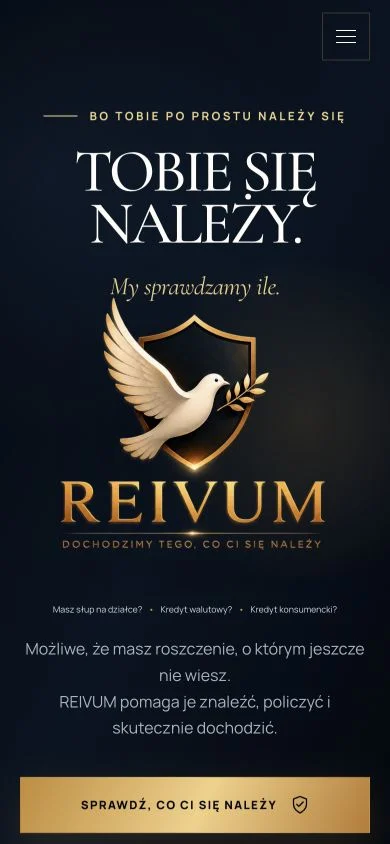 REIVUM — strona w widoku mobilnym