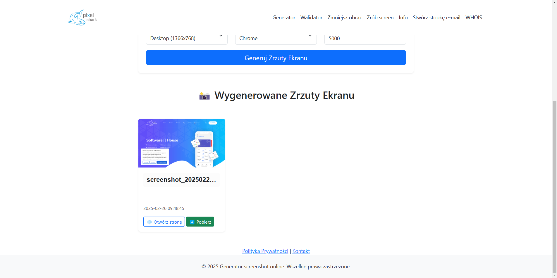 Free Website Screenshot Creator
