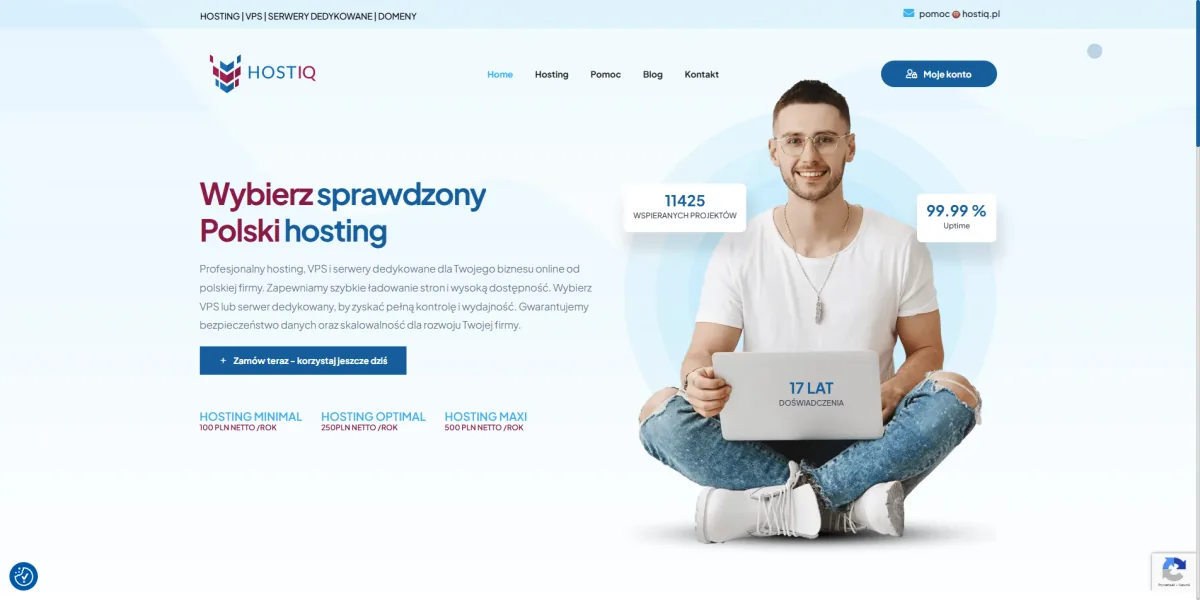 Strona firmy hostingowej