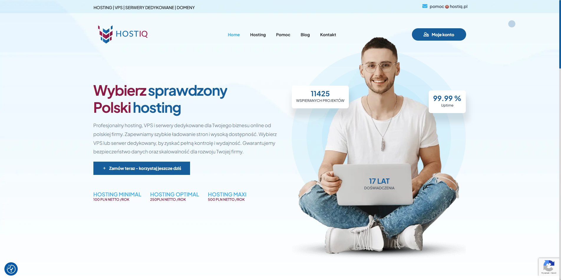 Strona firmy hostingowej