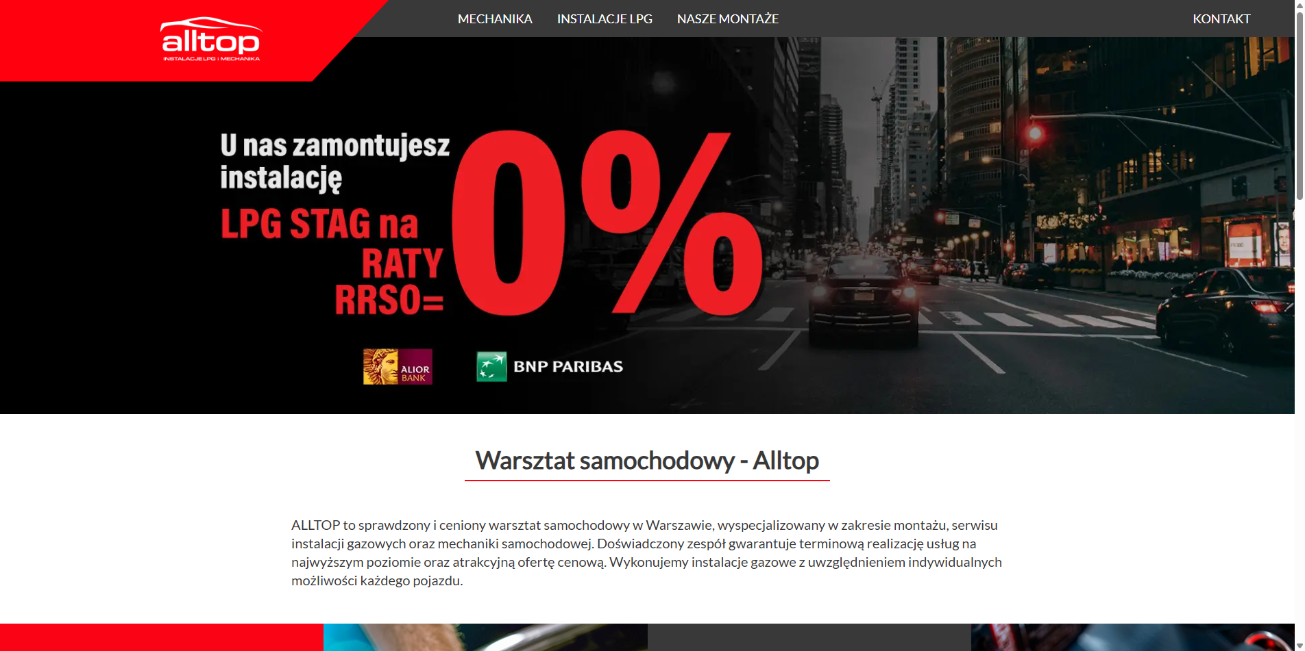 strona internetowa warsztatu samochodowego